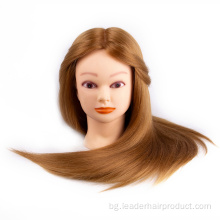 Глава за кукла за козметика Тренировъчна глава с истинска човешка коса